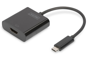 The USB-C to HDMI Adapter allows you to connect your desktop PC or laptop's USB-C port to an extra monitor or TV, Chipset: AG9310, Supports Ultra HD (4K/30Hz), Cable length: 15.0 cm,  NB Type-C port must support DP 1.2 Alt Mode