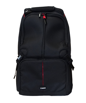 Canon bag with shoulder strap for a Canon DSLR with twin Lens.