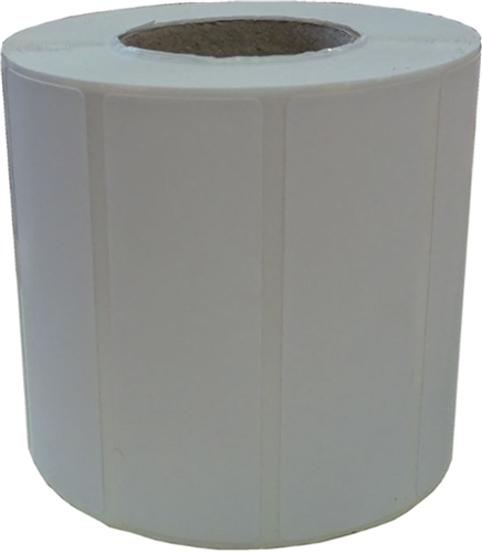 1000 76x25mm Permanent Labels on a small core roll.