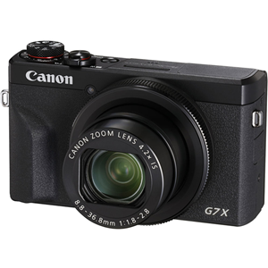 1.0" Stacked CMOS Image Sensor, f/1.8-2.8 lens, 4K movies, RAW mode, WiFi and Bluetooth, DiG!C 8 Imaging Processor, Battery [NB-13L]. 3.0" LCD Vari-Angle Touchscreen, 4.2x Optical Zoom, 24mm Wide Angle Lens, Black