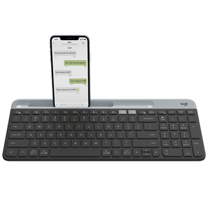 Own your space with the K580 Slim Multi-Device – an ultra-thin and design-forward keyboard perfect for simultaneously typing your ideas on your computer and a text on your smartphone.