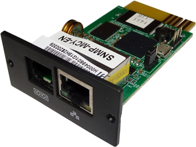 Note: Use the UPS Software ( ClientMate) that bundles with the SNMP card to control the UPS. Viewpower will not work with the SNMP card. (Viewpower is designed for a USB connection only). Suitable for MTPlus and RTPlus UPS.