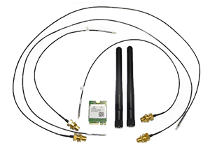 The Shuttle XPC Accessory WLN-M is a wireless LAN kit consisting of a M.2-2230 card, two antennas and appropriate cables. The WLN-M is intended for certain Shuttle barebones of the XPC cube and XPC slim series to equip them with the wireless LAN standard according to IEEE 802.11n/ac at 2.4 / 5 GHz. At the same time, this combo device also supports Bluetooth 4.0.
Compatible with the following Shuttle products:
Shuttle XPC slim Barebone PCs: DH110(SE), DH270, XH110(V), XH110G, XH270, XC60J.
Shuttle XPC cube Barebone PCs: SH110R4, SZ170R8V2, SZ270R8, SZ270R9.
Also Intel NUC