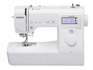 16 stitches, 3 one-step buttonhole styles. Sew sheers, cottons, stretch fabrics and denim smoothly and evenly. Auto needle threading. Auto-reinforcement at start/finish of seams.</br>Secure thread without bulk using lock stitch button.