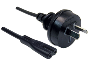 2M Figure 8 Power Cord - 2 pin plug to figure 8 connector (for use with Notebooks, radios etc) BULK