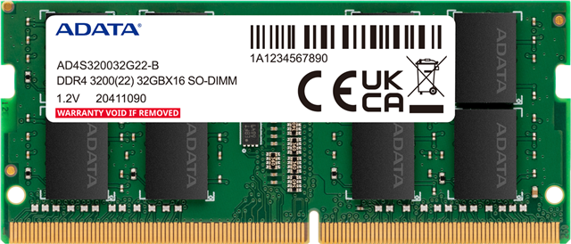 AD4S3200732G22-BGN DDR4 3200 32GB SO-DIMM 2048X8 BULK</br></br></br>