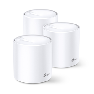 TP-Link Deco X20 (3-pack) AX1800 Whole-Home Mesh Wi-Fi</br>TP-Link ART(Adaptive Routing Technology)</br>Easy Set-up and management with Parental Control</br>Whole-Home Wi-Fi. Whole-Home security. </br>Three years of free HomeCare powered by Trend Micro</br>Quad-core CPU</br>Wireless: 400 Mbps on 2.4 GHz + 867 Mbps on 5 GHz</br>2 Gigabit ports per Deco unit</br>1 USB Type-C port</br>Bluetooth 4.2</br>WiFi6 802.11ax</br>WPS via app