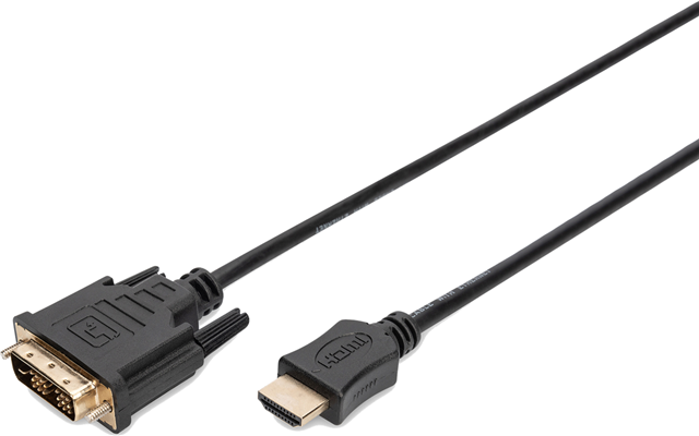 DIGITUS HDMI adapter cable, type A-DVI(18+1), M/M, 2.0m, Full HD, black</br></br>