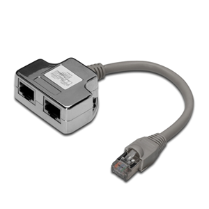 Adaptor combines two 10/100mbit ethernet connections on to one 1000mbit Cat5/Cat6 cable. A splitter will be required at both ends of the cable.</br>Both connections will be limited to 10/100 speeds.</br>This cannot be used to plug two devices into one port on a switch, you must use a splitter on both ends of the cable and plug two lines into the switch.</br></br>This device is not a replacement for a switch or hub.