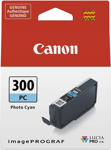 Compatible with: ImageGRAF Pro-300 Cartridge PFI300PC</br></br>This standard yield ink cartridge lasts for up to 116 A3+ pages or 625 4x6 pages at 5% coverage.