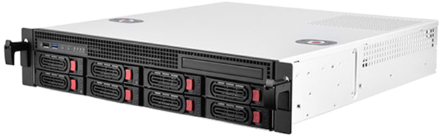 SST-RM21-308, 2U rackmount server chassis 8x 3.5/2.5" hotswap, 2x2.5" internal 1xslim ODD, support MATX MITX, 3 x 80mm fans</br>430mm (W) x 88.5mm (H) x 480mm (D) 18.3 Liters