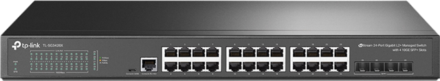 24-Port Gigabit L2 Managed Switch, 4 SFP+ 10GbE slots</br></br>&bull;	Integrated into Omada SDN: Zero-Touch Provisioning (ZTP)**, Centralised Cloud Management, and Intelligent Monitoring.</br>&bull;	Centralised Management: Cloud access and Omada app for convenience and easy management.</br>