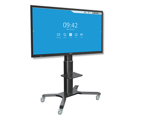 An elegant single column motorised adjustable height mobile stand, that suit touchscreens & displays from 55" to 86”. Stand includes internal cable management for power and data. Built in remote with a home button and two height presets, laptop shelf and high quality designer castors, rugged enough to get over doorways. Suits both corporate and educational settings.
