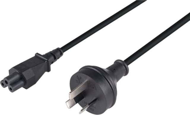 3 Pin Plug to 3 pin Clover (M), 1m Length