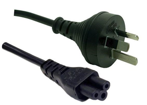 3 Pin Plug to 3 pin Clover (M), 1m Length
