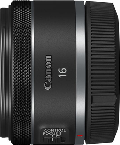 RF 16mm f/2.8 STM lens, Minimum Focusing Distance 0.13m, 43mm Filter, E-43 Lens Cap, EW-65C Lens Hood