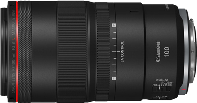 RF 100mm F2.8 L IS USM, Minimum focusing distance 0.26m, 67mm Filter, 81.5 x 148mm, 730g