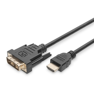 Full HD, Dual-Link HDMI to DVI (18+1) adapter cable, M/M, 2.0m, Full-HD, UL, bl, cotton jacket, gold plated connector.