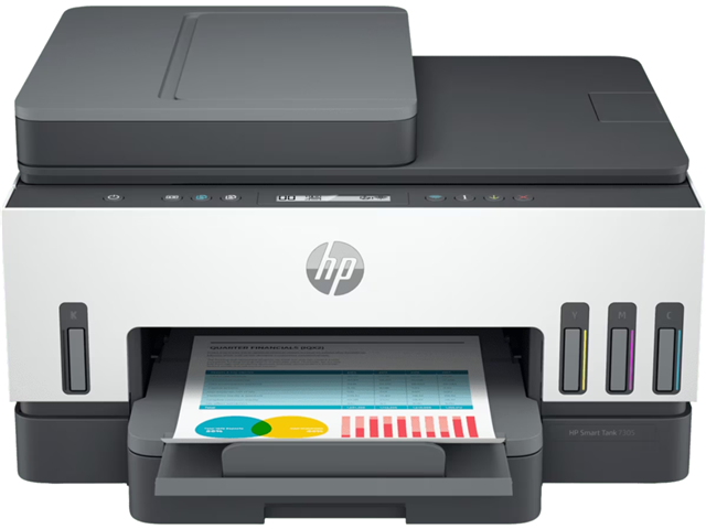 Print/Scan/Copy (with ADF), USB/WiFi/Ethernet, up to 15ppm Mono/9ppm Colour, 35 sheet ADF, 2.2" mono touchscreen.</br>HP 31 C/M/Y Colour Ink Bottles [HPJ0501,2,3, ~8,000 Pages], HP 32XL Black In Bottle (HPJ0505, ~6,000 pages].