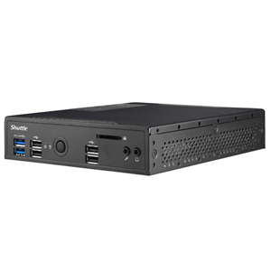 Intel Celeron 5205U, UHD Graphics, Fanless Passive Cooling,2x SODIMM DDR4, 1x 2.5" SATA, 1x M.2 2280 SATA & PCIE, HDMI, DP, VGA, 2x USB3.1, SD reader, 2x GbE RJ45 LAN, Audio, 1x RS232/422/485. Supports Windows 10 & 11