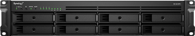 The RS1221+ at only 30 to 38 centimeters deep, is built for space-sensitive deployments. Boasting over 100K 4K random read IOPS and 2,315 MB/s sequential read1, the RS1221+ is equipped to handle heavy workloads in data-intensive environments.