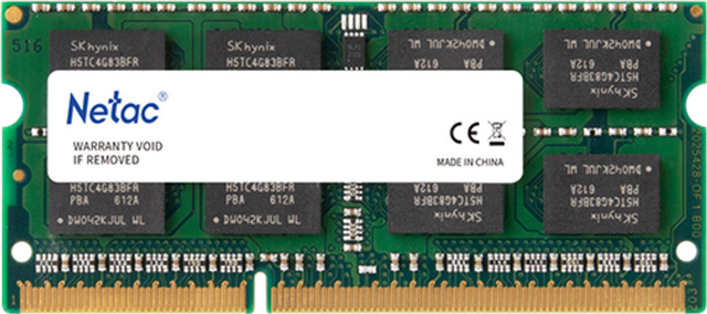NTBSD3N16SP-04, Netac Basic SO DDR3L-1600 4G C11, SODIMM 204-Pin DDR3 / NB	DDR3L-1600, PC3-12800, 4G x 1, 11-11-11-28, Single Channel </br></br></br></br>