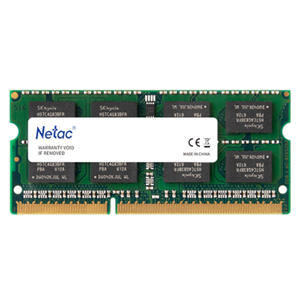 NTBSD3N16SP-08, Netac Basic SO DDR3L-1600 8G C11, SODIMM 204-Pin DDR3 / NB	DDR3L-1600, PC3-12800, 8G x 1, 11-11-11-28, Single Channel </br></br></br></br>