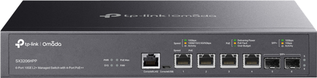 &bull;	Full 10G Lightning-Fast Connection: Offers high-bandwidth connectivity with lightning-fast 4&times; 10 Gbps RJ45 ports and 2&times; 10 Gbps SFP+ slots.</br>&bull;	PoE++ Output with 200 W Power Budget&dagger;: Four 802.3af/at/bt PoE++ 10G ports with up to 60 W PoE output on each port make it ideal for the deployment of Omada Wi-Fi 6 APs.&Dagger; </br>&bull;	Abundant L2 and L2+ Features: Supports a complete lineup of L2 and L2+ features, including Static Routing, enterprise-level QoS, and IGMP Snooping.</br>&bull;	Centralised Cloud Management: Integrates into Omada SDN for cloud access and remote management.</br>&bull;	Standalone Management: Web, CLI (Console Port, Telnet, SSH), SNMP, RMON, and Dual Image bring powerful management capabilities.</br>
