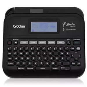 PTD460BT / Business Expert Connected Label Maker, TZe</br>Compatible Tape Widths: 12mm, 9mm, 6mm, 3.5mm, 18mm</br>Keyboard Layout: QWERTY, LCD Display: 20  characters x 2 lines, Maximum Print Resolution: 180 dpi, Print speed: 30mm/sec, Power Supply Specification: 6 AA Batteries (Not Included), AC Adapter (Included),