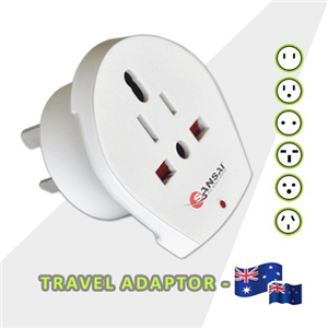 World to Australia/NZ Travel Adaptor, For Incoming tourists to Australia & New Zealand, Converts US/UK/EU socket to 3 pin AU/NZ plug, This Adapter does NOT convert voltage, if different you must also use a transformer.