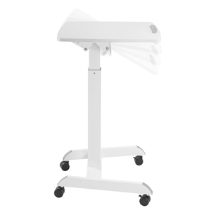 Work-free and with greater flexibility with the premium pneumatic Roamer Mobile Tilt Workstation. Adjustable 0°~-30° tilt provides optimal angles. Pneumatic height adjustment can quickly adjust height for dynamic study or work. Heavy-duty unibody design with a 60x52cm worksurface, including a safety ledge stopper to prevent devices sliding, provides plenty of space for collaboration and creativity. Also features a bag hook and quality lockable casters. Roam with ultimate flexibility in work, school or at home.