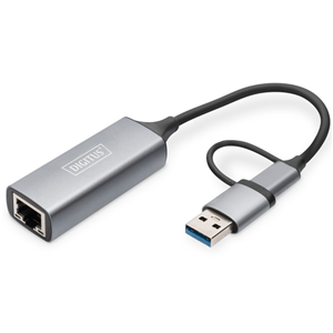Extend your notebook with USB-C/USB-A connection to include a Multi-Gigabit network connection (RJ45) with up to 2.5 Gbps