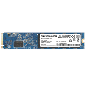 Synology SNV3410/3510 NVMe SSDs are designed to handle tough caching workloads in a 24/7 multi-user environment. Their consistent I/O performance boosts system responsiveness and speeds up handling of frequent access data. Purpose-built for Synology systems, the NVMe solid-state drive line provides a streamlined storage experience while minimizing service disruptions. SNV3410/3510 comes with advanced lifetime analytics3 and is backed by Synology’s 5-year limited warranty