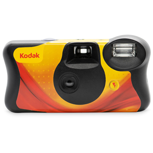 KODAK FLASH Single Use Camera</br>Easiest way to capture your memories.</br>If you’re looking for a fun, easy way to take great pictures, indoors or out, the KODAK FUN SAVER Single Use Camera is a great choice.</br>An easy way to capture great indoor and outdoor memories</br>Brighter, vibrant colors!</br>Loaded with KODAK 800 speed, 27 exposure film for pictures with bright, vibrant colors.</br>Simple manual flash</br>With a 4 to 11.5 foot (1.2 to 3.5 meters) flash range. Must charge before every picture.