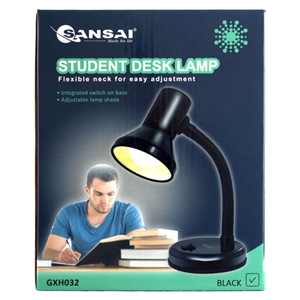 Sansai’s Student Desk Lamp is a classic desk lamp with a flexible neck to direct light where you need it. Compact and practical, it has an easy to reach the switch on its base and features a classic white finish to complete any study or work area.</br></br>