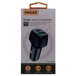 Dual-Outlets Quick Charger</br>Dual Quick Charge, 36W large power by PD and QC3.0 with a built-in intelligent chip.</br>
