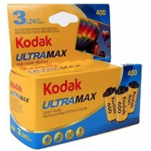 KODAK ULTRA MAX 400 Film</br>Film for all conditions. Now with brighter colors.</br>The ideal film for great pictures in all conditions. KODAK ULTRA MAX 400 film is the simple choice for any picture-taking situation – indoor, outdoor, flash, and action.</br></br>This item is 135-24 400iso pack of 3 films</br></br>