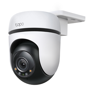 "Outdoor Pan/Tilt Security Wi-Fi Camera
SPEC: 2K (2304x1296), 2.4 GHz, Horizontal 360º Pan, Tilt, Color Night Vision, Smart Detection and Notifications (motion, people), Sound and Light Alarm, Remote Control, Two-Way Audio, Voice Control (Works with Google Assistant and Alexa), Local Storage through microSD Card (Up to 512 GB), Tapo App, Weatherproof (IP65), Night Vision (Up to 30 m), Frustration-Free Setup (FFS)