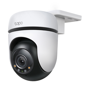 "Outdoor Pan/Tilt Security Wi-Fi Camera</br>SPEC: 2K (2304x1296), 2.4 GHz, Horizontal 360º Pan, Tilt, Color Night Vision, Smart Detection and Notifications (motion, people), Sound and Light Alarm, Remote Control, Two-Way Audio, Voice Control (Works with Google Assistant and Alexa), Local Storage through microSD Card (Up to 512 GB), Tapo App, Weatherproof (IP65), Night Vision (Up to 30 m), Frustration-Free Setup (FFS)