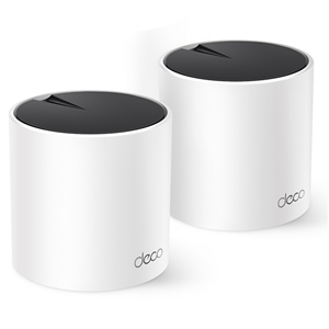 Deco X55  2-pack, AX3000 Whole Home Mesh Wi-Fi 6 Unit
SPEED: 574 Mbps at 2.4 GHz + 2402 Mbps at 5 GHz
SPEC: 2× Internal Antennas, 3× Gigabit Ports (WAN/LAN auto-sensing), 2 Streams and HE160 for 5GHz
FEATURE: Deco App, Router/AP Mode, IPv6, IPTV, HomeShield (Parental Controls, Antivirus, QoS, Reports), OFDMA, MU-MIMO, 1024-QAM, HE160, WPA3, Beamforming, Alexa Supported