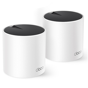 Deco X55  2-pack, AX3000 Whole Home Mesh Wi-Fi 6 Unit</br>SPEED: 574 Mbps at 2.4 GHz + 2402 Mbps at 5 GHz</br>SPEC: 2× Internal Antennas, 3× Gigabit Ports (WAN/LAN auto-sensing), 2 Streams and HE160 for 5GHz</br>FEATURE: Deco App, Router/AP Mode, IPv6, IPTV, HomeShield (Parental Controls, Antivirus, QoS, Reports), OFDMA, MU-MIMO, 1024-QAM, HE160, WPA3, Beamforming, Alexa Supported</br>