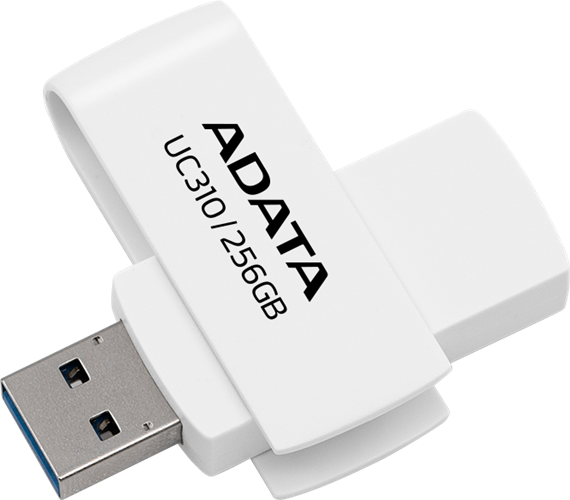 256GB USB3.2 Gen 1, USB Type-A, 9g, 58x20x13mm White Swivel UFD