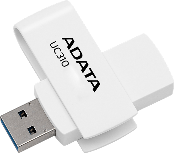 128GB USB3.2 Gen 1, USB Type-A, 9g, 58x20x13mm White Swivel UFD