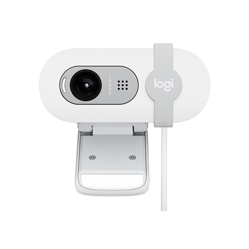 Look, sound, and meet better with Brio 100 &mdash; a simple and affordable webcam that lets you show your best self in video calls. Full HD 1080p resolution and auto- light balance bring clarity and brightness to your calls, so you look your best. Sound better with a built-in microphone, and get total privacy with an integrated shutter. Colour: White