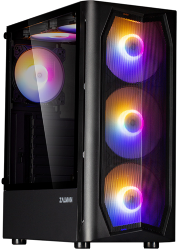 ATX Mid Tower PC Case</br>, 4x140mm RGB fans</br>, Tempered Glass side, Front mesh design, Max VGA 305mm</br>, Max Cooler 163mm, 396(D) x 204(W) x 446(H)mm</br></br>