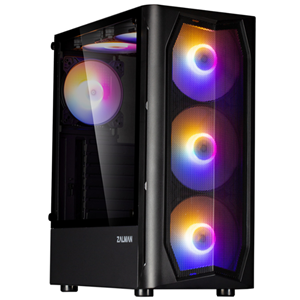 ATX Mid Tower PC Case</br>, 4x140mm RGB fans</br>, Tempered Glass side, Front mesh design, Max VGA 305mm</br>, Max Cooler 163mm, 396(D) x 204(W) x 446(H)mm</br></br>