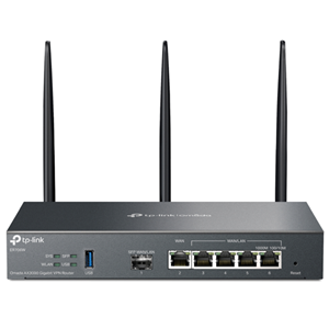 AX3000 Dual-Band WiFi: Supports 2402 Mbps on 5 GHz and 574 Mbps on 2.4 GHz*</br>6 Gigabit Ethernet Ports: 1× Gigabit SFP WAN/LAN Port, 1× Gigabit RJ45 WAN Port, 4× Gigabit WAN/LAN RJ45 Ports, 1× USB 3.0</br>Omada Mesh Technology: Seamlessly connects to EAPs that support mesh technology</br>Centralized Management: Cloud access and Omada app for ultra convenience and easy management.</br>Supports multiple VPN protocols including IPSec / SSL / Wireguard / PPTP / L2TP VPN</br>