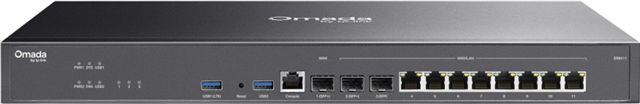 "Omada VPN Router with 10G Ports</br>PORT: 1&times; 10G SFP+ WAN Port, 1&times; 10G SFP+ WAN/LAN Port,1&times; Gigabit SFP WAN/LAN Port, 8&times; Gigabit RJ45 WAN/LAN Ports, 2&times; USB3.0 port</br>FEATURE: Integration with Omada SDN Controller, Support SSL VPN, OpenVPN and IPsec/ PPTP/ L2TP/ L2TP over IPSec VPN, 1500000 Concurrent Sessions, Dual Power Supply, Load Balance, Link Backup, Policy-based Firewall, Static Routing, Policy Routing, Multi-net DHCP, Guest Portal, VLAN, Support RJ45 SFP+/SFP Module"</br>
