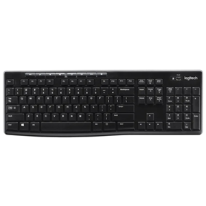 Wireless Full-size Keyboard, USB Unifying Receiver, Eight Hot Keys, 2x AAA Batteries (Pre-Installed)
