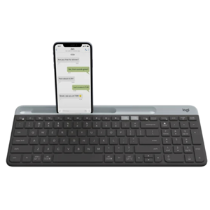Own your space with the K580 Slim Multi-Device – an ultra-thin and design-forward keyboard perfect for simultaneously typing your ideas on your computer and a text on your smartphone.